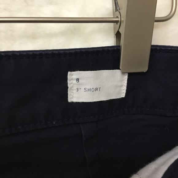 GAP Factory Navy Blue 3'' Mid Rise Khaki Shorts with Washwell - Picture 8 of 12